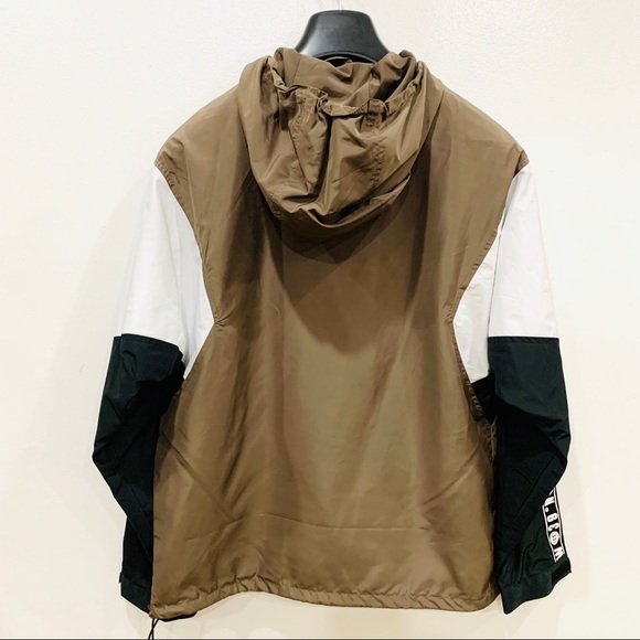 ASOS Men’s Overhead Windbreaker in Green & Black - Picture 2 of 4